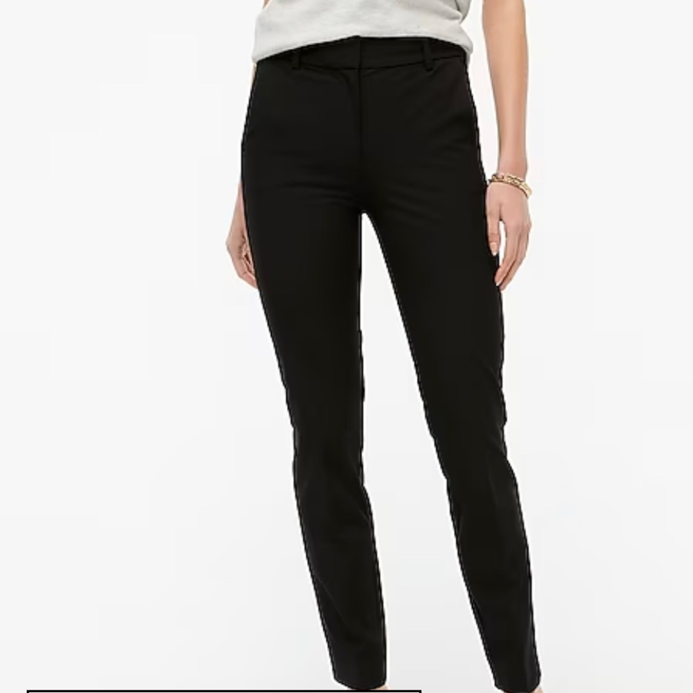 J Crew Full-length Ruby pant in stretch twill- Black- Size 8
